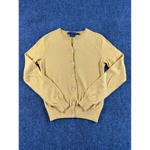 Ralph Lauren Sport Yellow Merino Wool Button Cardigan Sweater Size M